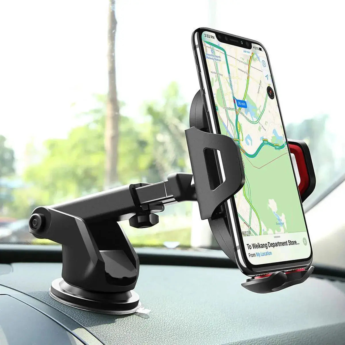 Car Phone Holder 360° Rotating With Suction Cup For Car Navigation