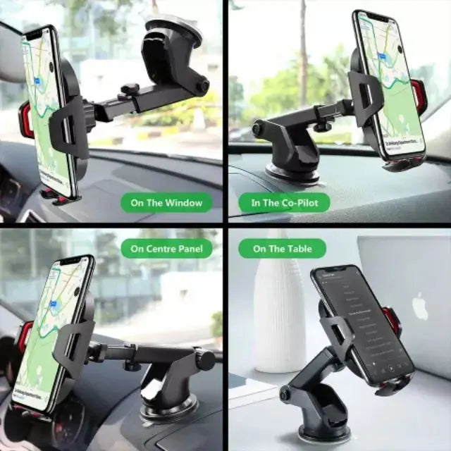 Car Phone Holder 360° Rotating With Suction Cup For Car Navigation