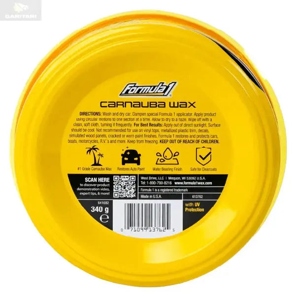 Formula 1 Wax Polish for Car and Bike - 230g USA