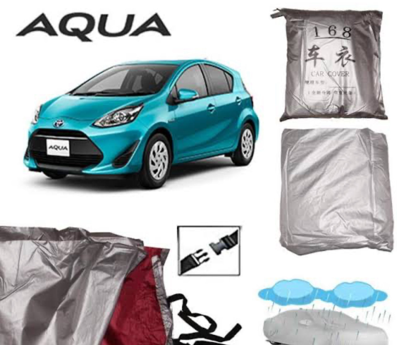 TOYOTA Car Universal Waterproof Dustproof Body Cover (Aqua)